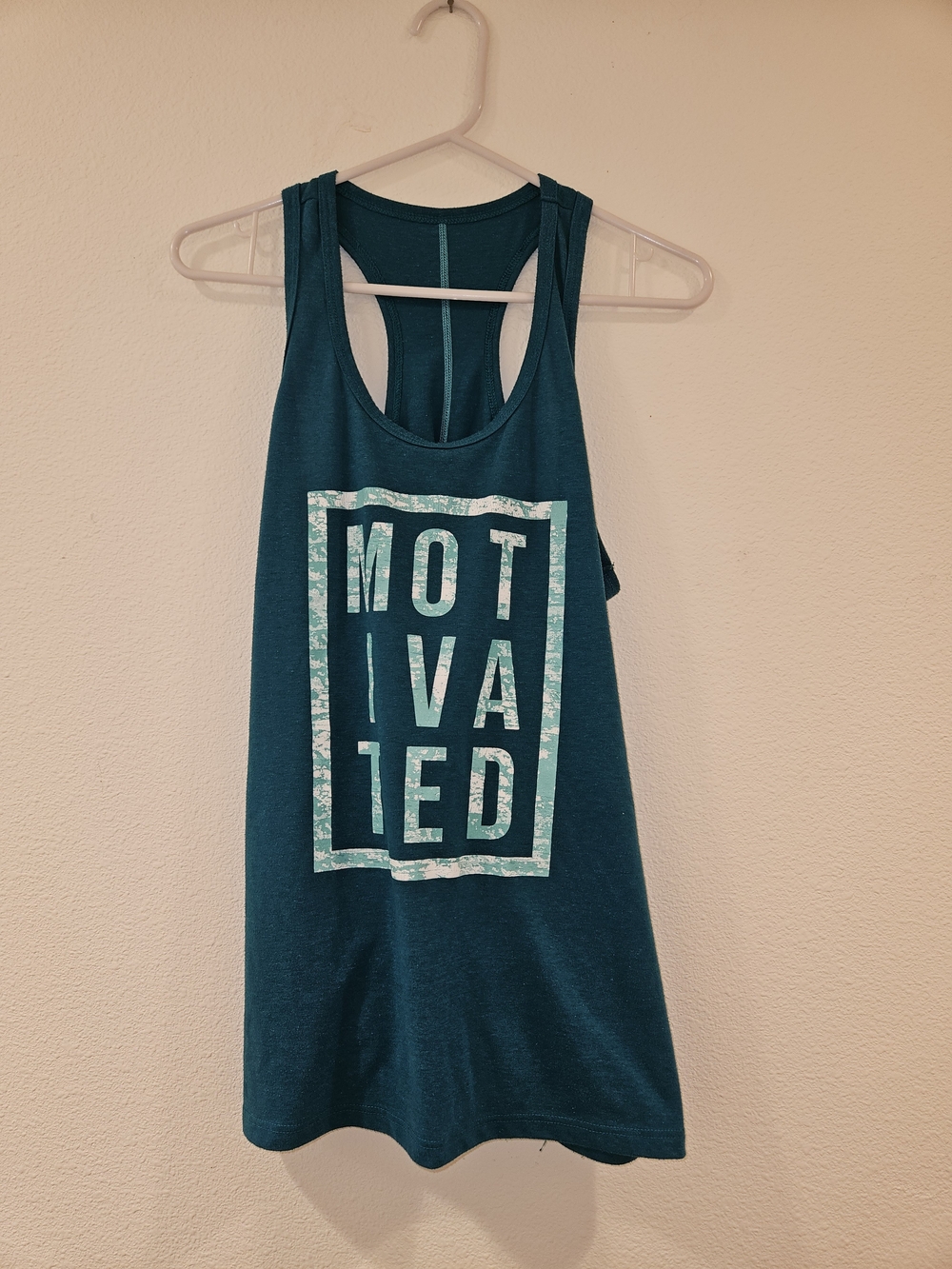 Women’s Teal 'Motivated' Racerback Tank Top